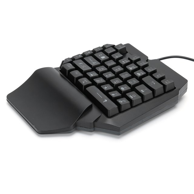 Teclado con cable, teclado con una sola mano, teclado con cable USB, teclado para juegos, durabilidad mejorada