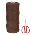 thumbnail image 1 of Braided Macrame Cord, 3mm x 109 Yards Natural Cotton Rope Macrame Yarn Bohemia Craft String with Scissors(Brown), 1 of 7