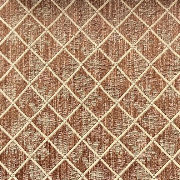 Decora Furnishings Diamond Design Jacquard Material Polyester-Cotton Fabric Blend for Upholstery, Chair, Window Treatments, Craft - Width 54 inches - Fabric by The Yard (Brown)