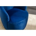 thumbnail image 4 of Accent Swivel Chair, Modern Velvet Fabric Upholstered Armchair with Black Powder Coating Metal Frame, Round Barrel Single Leisure Sofa Chair for Living Room, Bedroom, Office, Blue, 4 of 7