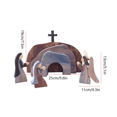 thumbnail image 4 of Jesus Statue Decoration Wooden Nativity Statue Set Easter Crafts, 4 of 9
