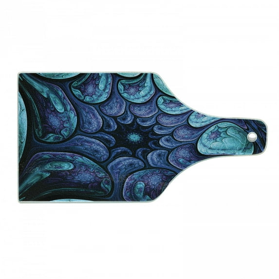 Astral Cutting Board, Abstract Creative Surreal Futuristic Elements, Decorative Tempered Glass Cutting and Serving Board, in 3 Sizes, by Ambesonne