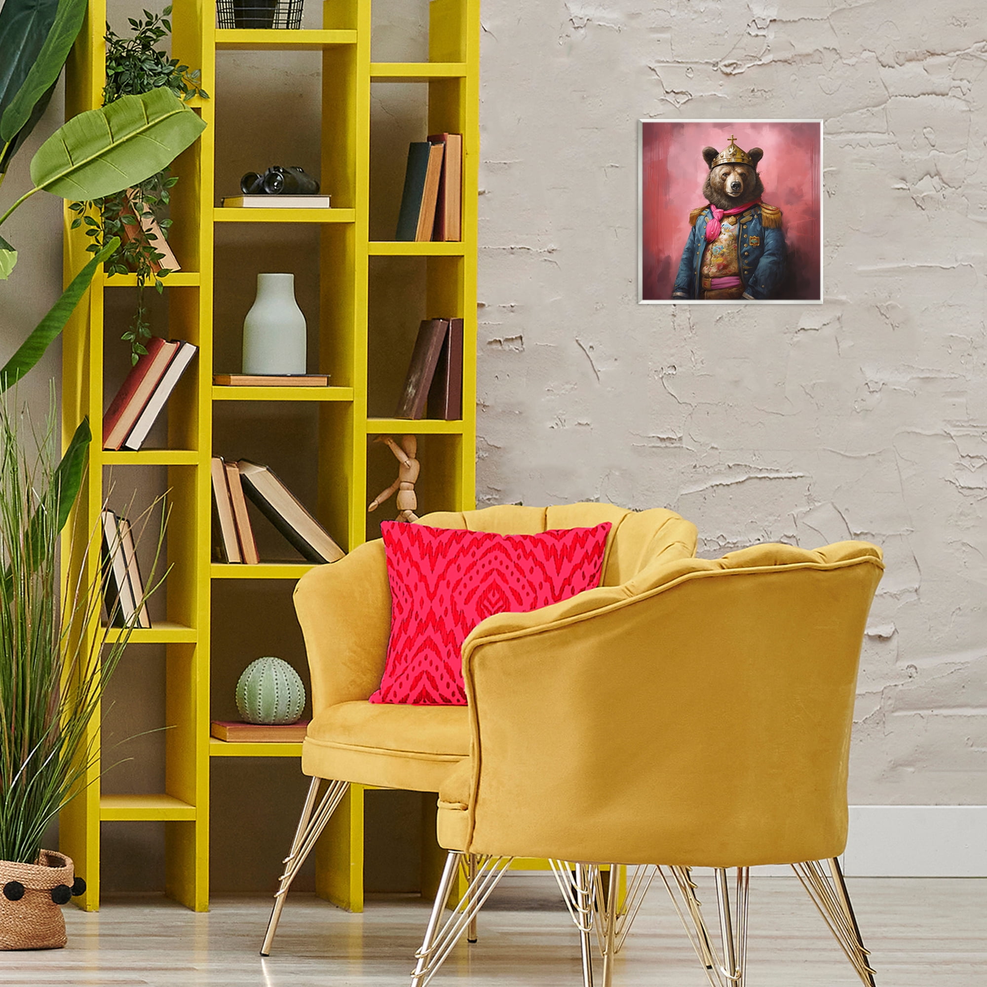 Stupell Industries Regal Bear Portrait Animals & Insects Painting Unframed Art Print Wall Art, 12 x 12