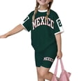 thumbnail image 3 of HAYIMI Child Girls Outfit Sets Mexico Letter Print O-Neck Short Sleeve Tops With Shorts Casual Summer Toddler Kids Clothes Sets , Green, 3 of 3