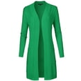 thumbnail image 1 of FashionOutfit Women's Solid Soft Stretch Long-line Long Sleeve Open Front Knit Cardigan, 1 of 1