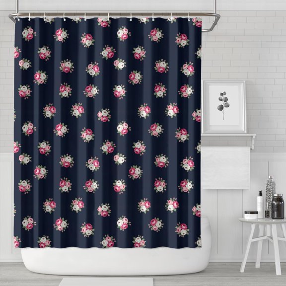 Pioneer Flower Floral Print Pattern Shower Curtain 84”x72", Bathroom Decorative Shower Curtain Set with 12 Hooks, Waterproof Washable