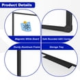 thumbnail image 6 of JILhome 47" x 35" White Board, 4'x3' Magentic Dry Erase Board, Marker Board with Long Pen Tray for Home, School, Office, Kitchen, Black Aluminium Frame, 6 of 7
