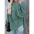 thumbnail image 6 of Asyoly Womens Corduroy Button Down Shirts Jacket Boyfriend Long Sleeve Solid Color Shacket Jacket Oversized Coats Casual Loose Tops with Pocket, 6 of 9
