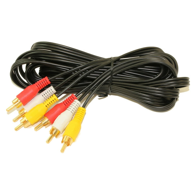 Cmple - 3-RCA Composite Video Audio A/V AV Cable Gold - 3 ft