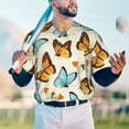 thumbnail image 4 of Fotbe Butterflies Baseball Jersey Shirt for Men and Women, Casual Short Sleeves Button Down T-Shirt-XX-Large, 4 of 9