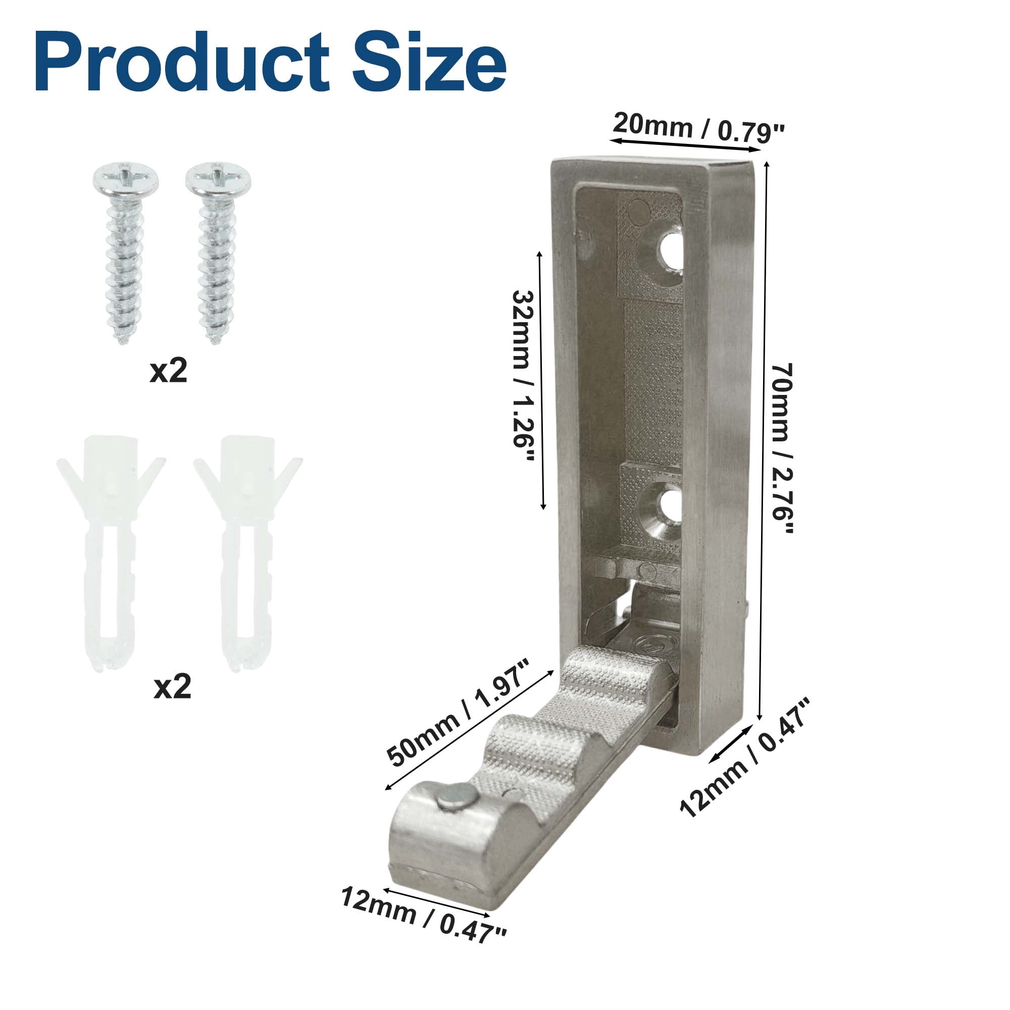 Unique Bargains Round Coat Hook Wall Mount Folding Hook Light Gray 2.76"x0.79"x0.47"