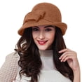 thumbnail image 4 of MEICHEN Women's Winter Elegant Cloche Hat Solid Color Bowler Hat Fall Fashion Soft Bucket Hat 1920s Accessories for Women, 4 of 4