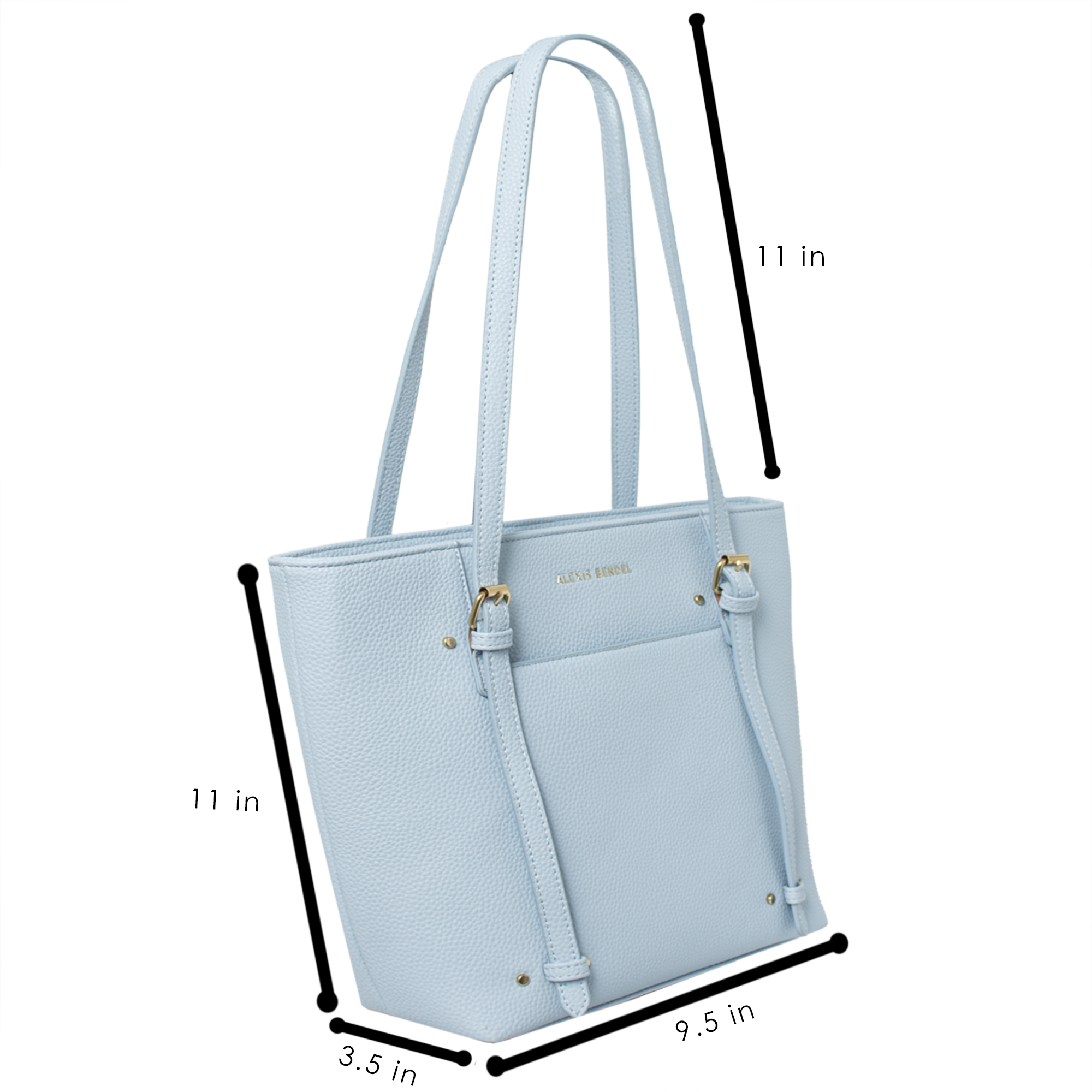 Alexis Bendel Women’s Vegan Leather Chic Tote Everyday Handbag Purse Blue