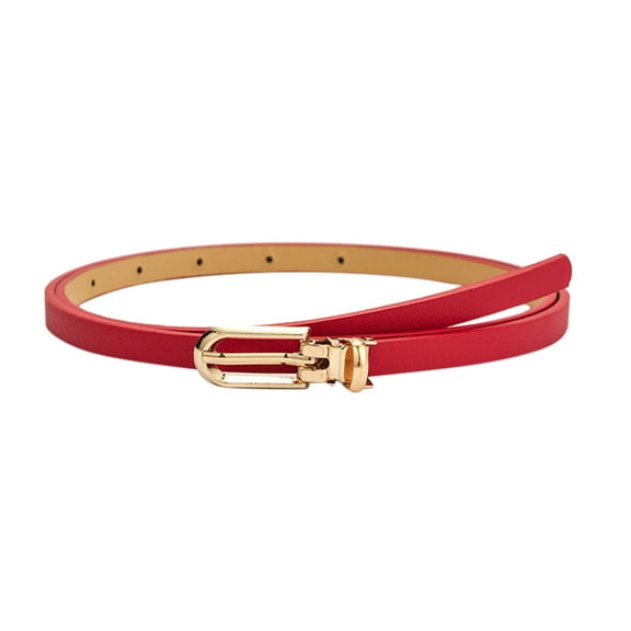 ibiyuan Work Belts For Men Women Skinny Belts for Jeans Dress Thin Waist Belt for Ladies with Gold Buckle