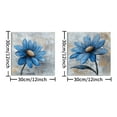 thumbnail image 6 of Blue Daisies Oil Painting Framed Wall Art Visual Art Decor | 12"x12" Each (2 Panels) Vibrant Floral Canvas Ready-to-Hang with Inner Frame for Bedroom/Living Room Style Bohemian Home Decor Gift, 6 of 7