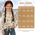 thumbnail image 7 of Xixirimido Roosters Sunflower Dandelion Pattern Girls Long Sleeve Shirts Casual T-shirt Loose Fit Tunic Tops Crewneck Tie-hem Blouse Tees for Fall Winter, Size 7-8, 7 of 7