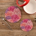 thumbnail image 2 of FREEAMG Rose Round Trivets Pot Holders 2 Pcs, Heat Resistant Cotton Thread Weave Trivets for Hot Dishes, Cooking, Baking, Farmhouse, Kitchen Decor, 2 of 7