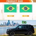 thumbnail image 2 of Banderas de coche de Brasil de 2 paquetes para evento de fútbol 11" x 17" resistente a desgarros de poliéster con polo grueso y clip de ventana, 2 of 7
