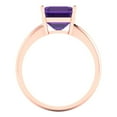 thumbnail image 4 of Solitaire Engagement Ring for Women - 2.5ct Natural Amethyst in 18K Rose Gold Promise Ring, 4 of 6