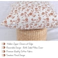 thumbnail image 3 of Floral Throw Pillow Covers Vine & Flowers Cushion Covers Rustic GrandMillennial Vintage Style Pillow Cases Home Decor for Sofa Couch Bed 20”x20” Set of 2 Cream White & Brown Classic Botanical Design, 3 of 8
