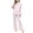 Pink, variant on Women 2 Piece Pajama Sets Cute Fur Trim Long Sleeve Button Down Shirt with Full Length Pants Lounge Set Casual Lightweight Sleepwear