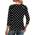 thumbnail image 6 of Xdegoge T Shirts for Women V Neck 3/4 Sleeve Abstract Print Regular Fit Casual Tops Quarter Sleeved Tees Raglan Sleeve Daily Lounge Outfits, 6 of 6