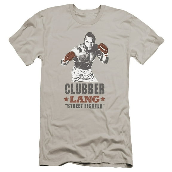 Rocky Iii Clubber Premium Adult Slim Fit 30/1 T-Shirt Silver