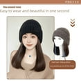 thumbnail image 3 of Peluca/micro hebilla interior con brida azul de lana gruesa con circunferencia de cabeza grande, gorro de lana integrado, 3 of 5