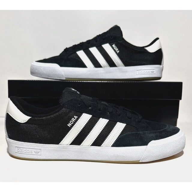 Adi - das Nora Mens Size 11 Black White Athletic Casual Skateboarding Sneakers