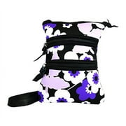 Calla NuPouch Sling Hipster Cross Body Purse Women's Handbag, Purple Flower