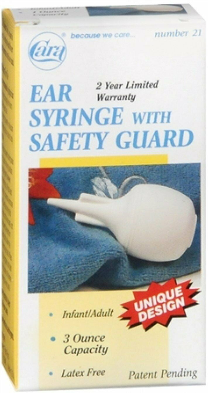 Cara Ear Syringe w/ Safety Guard, No. 21 for Infant & Adult, 3 oz, 3Pack