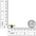 thumbnail image 6 of Gem Stone King 14K Two Tone Gold Green Nano Emerald and Lab Grown Diamond Engagement Ring for Women | 2.30 Cttw | Round 8MM | Gemstone May Birthstone | Size 5, 6 of 6
