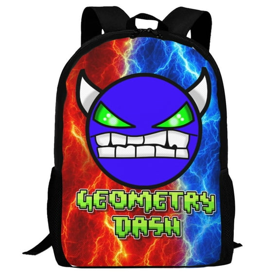 Geometry Dash Backpack,3d Print Laptop Backpack Lightweight Casual Daypack Bookbag Multi-Function Travel Backpack 16.5 In