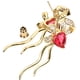thumbnail image 2 of 1 par de pendientes de lazo con forma de corazón y gemas rojas, pendientes de botón, joyería para mujer, 2 of 6