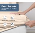 thumbnail image 4 of Royale Linens 100% Organic Cotton Fitted Sheet - Percale Weave - Super Soft Deep Pocket Bottom Sheets - Cream Elastic Sheet Twin XL Size - Twin XL Fitted Sheets Only - (39"x80"+15", Cream), 4 of 9