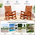 thumbnail image 6 of LOYALICE Outdoor High Back Porch Rocking Chair Set of 2,HDPE Oversized Adirondack Slat Rocker Chairs for Patio,Garden,Lawn,Balcony,Dark Orange, 6 of 9