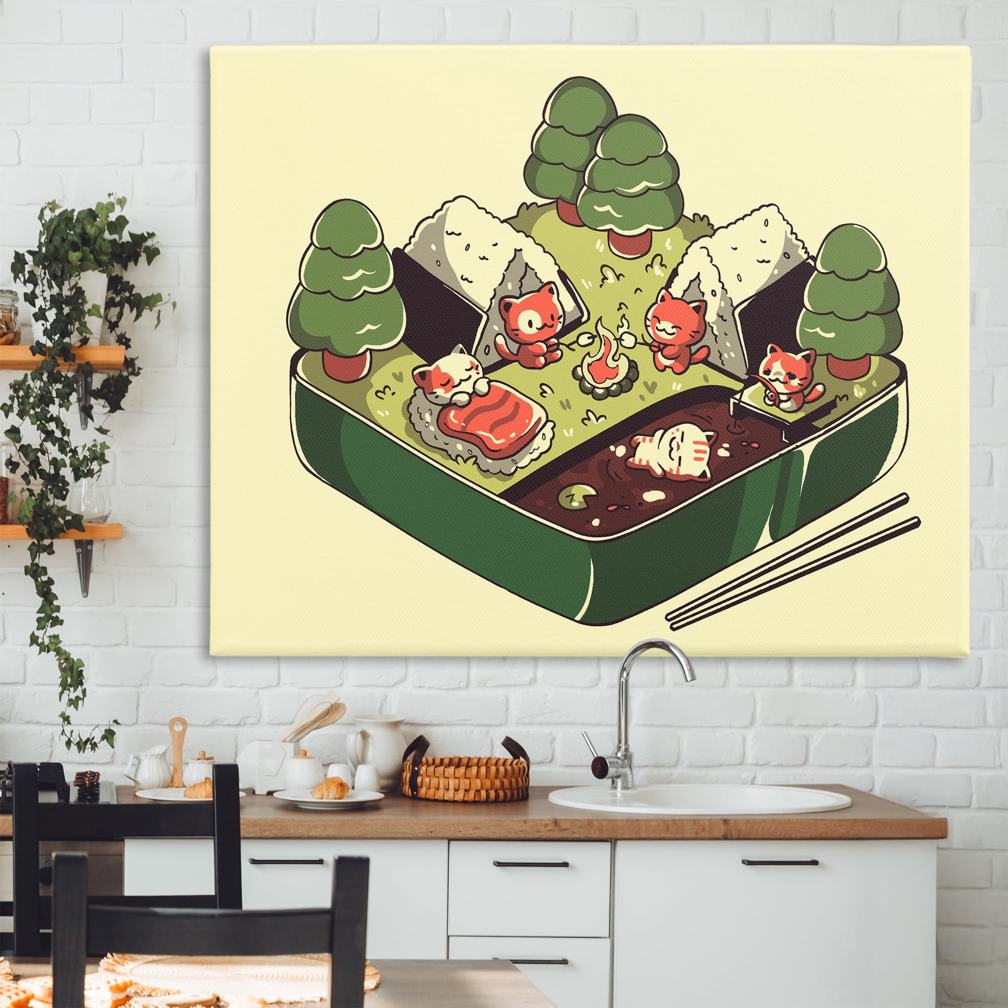 Stupell Industries Kawaii Sushi Camp Bento Canvas Wall Art, design by Tobe Fonseca