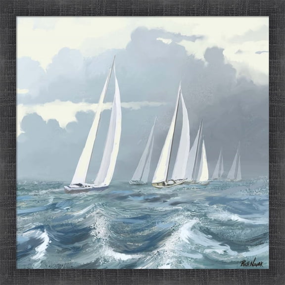 Great Art Now Sailing Ships II by Rick Novak, Framed Wall Art, 17.5W x 17.5H