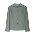 thumbnail image 1 of Timegard Long Sleeve Shirts for Women Cotton Linen Lightweight Button up Tops Blouse Fall Solid Color, 1 of 5