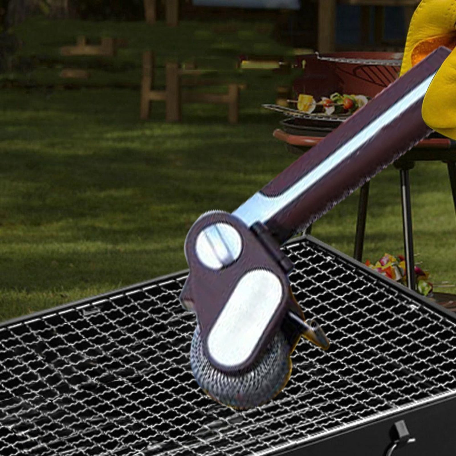 Power Giddy Up Grill Cleaner – Cordless, Rechargeable BBQ Tool with 350 RPM Stainless Roller, LED Light