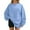 Light Blue, variant on UJNDER Oversized Sweatshirt for Women Solid Color Crew Neck Pullover Long Sleeve Casual Lined Navy S