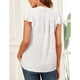 thumbnail image 5 of Blusa de Manga Corta de Jacquard con Cuello en V y Mangas con Volantes para Mujer Ticfox S, 5 of 6