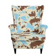 thumbnail image 7 of Qpednta Blue Cow Print Wingback Chair Slipcovers, 2 Pieces Wingback Armchair Slipcover, Anti‑Scratch Removable Wingback Chair Slipcover for Vacation Home, 7 of 7