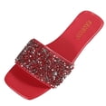 thumbnail image 2 of Roncen Women's Sandals Rhinestone Boho Dressy Wedding Cute Square Open Toe Slides Shoes 2026, 2 of 9