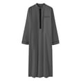 thumbnail image 4 of Men's Shirts Long Sleeve Embroidered Stand Collar Robe for Modern and Comfort, 4 of 4