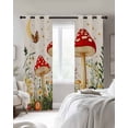 thumbnail image 4 of Red Mushroom Kitchen Curtains Spring Floral Summer Botanical Star Cafe Short Curtains for Bathroom Blackout Window Curtain Grommet Small Window Treatment Drapes for Bedroom Living Room 27.5"x39"x2, 4 of 9