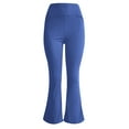 thumbnail image 4 of Oiangi Plus Size Flare Leggings with Pockets for Women Casual Stretchy Workout Dress Pants for Business Office Blue L, 4 of 6