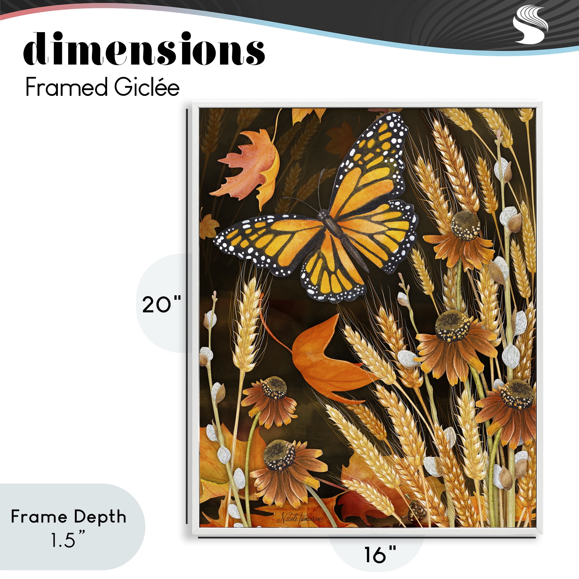 Stupell Industries Fall Motif Midnight Garden White Framed Giclee Art, design by Nicole Tamarin
