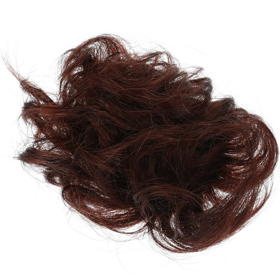 FRCOLOR Brown Real Hair Bun Extensions for Women Messy Bun Hairpiece Fluffy and Natural Look for Decoration
