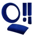 thumbnail image 3 of jinwen 6 Pieces Generic Plush Car Steering Wheel Cover Blue Winter Protective Cover, 3 of 9